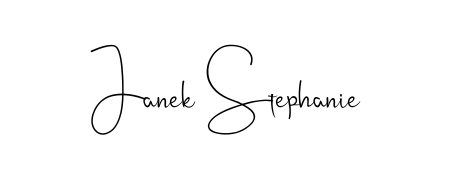 Create a personalized artistic stamp with Janek Stephanie in Andilay-7BmLP font. Perfect for visual artists, designers, and influencers. Janek Stephanie signature style 4 images and pictures png