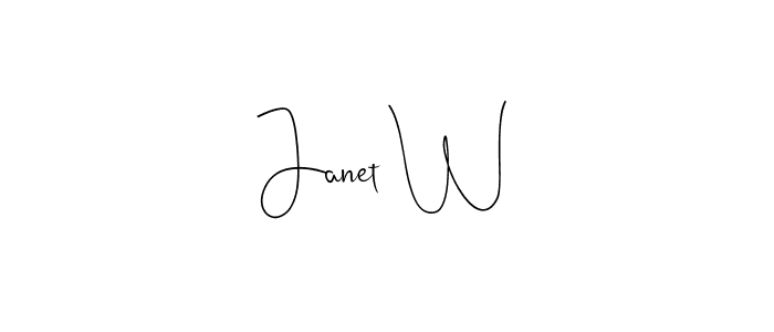 Make a beautiful signature design for name Janet W. Use this online signature maker to create a handwritten signature for free. Janet W signature style 4 images and pictures png