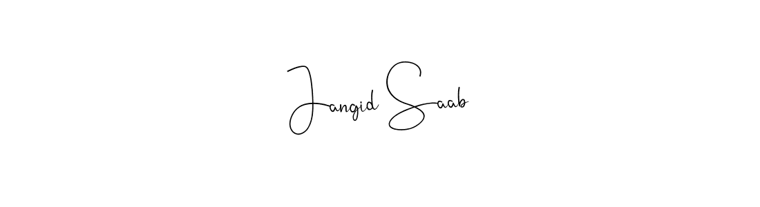 How to make Jangid Saab name signature. Use Andilay-7BmLP style for creating short signs online. This is the latest handwritten sign. Jangid Saab signature style 4 images and pictures png