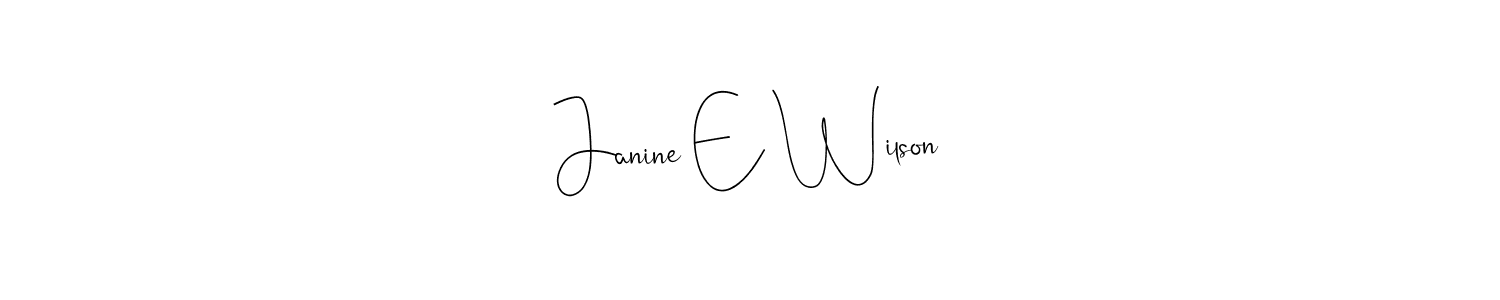 Andilay-7BmLP is a professional signature style that is perfect for those who want to add a touch of class to their signature. It is also a great choice for those who want to make their signature more unique. Get Janine E Wilson name to fancy signature for free. Janine E Wilson signature style 4 images and pictures png