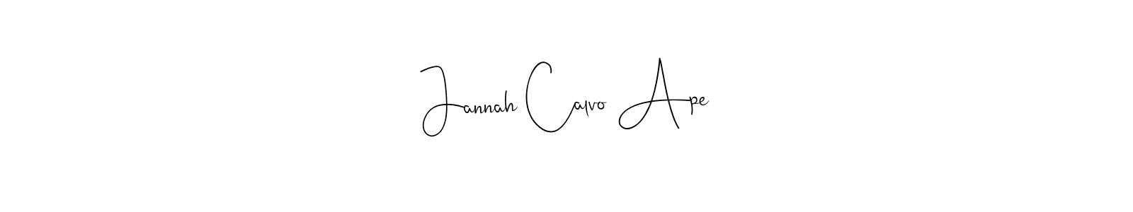 Similarly Andilay-7BmLP is the best handwritten signature design. Signature creator online .You can use it as an online autograph creator for name Jannah Calvo Ape. Jannah Calvo Ape signature style 4 images and pictures png