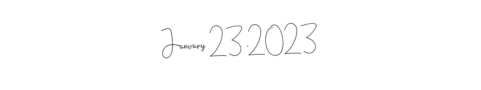 The best way (Andilay-7BmLP) to make a short signature is to pick only two or three words in your name. The name January 23 ,2023 include a total of six letters. For converting this name. January 23 ,2023 signature style 4 images and pictures png