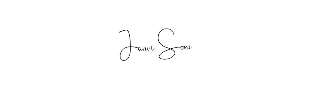 How to make Janvi Soni name signature. Use Andilay-7BmLP style for creating short signs online. This is the latest handwritten sign. Janvi Soni signature style 4 images and pictures png