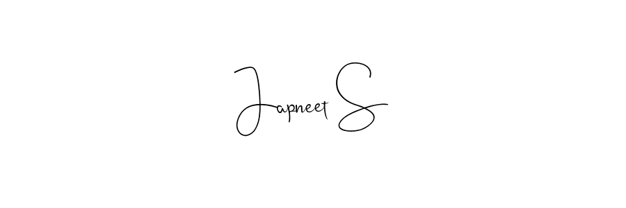 Make a beautiful signature design for name Japneet S. With this signature (Andilay-7BmLP) style, you can create a handwritten signature for free. Japneet S signature style 4 images and pictures png