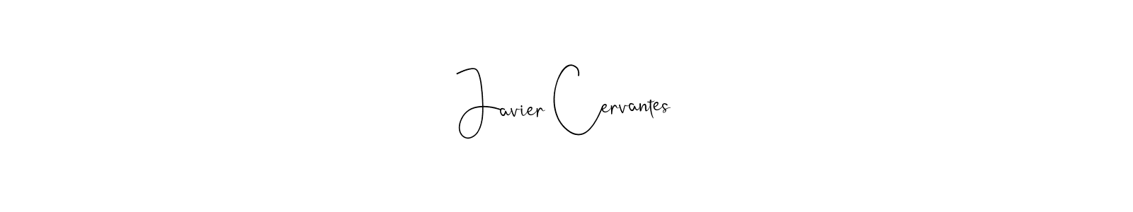How to make Javier Cervantes name signature. Use Andilay-7BmLP style for creating short signs online. This is the latest handwritten sign. Javier Cervantes signature style 4 images and pictures png