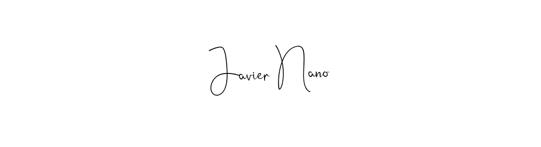 if you are searching for the best signature style for your name Javier Nano. so please give up your signature search. here we have designed multiple signature styles  using Andilay-7BmLP. Javier Nano signature style 4 images and pictures png