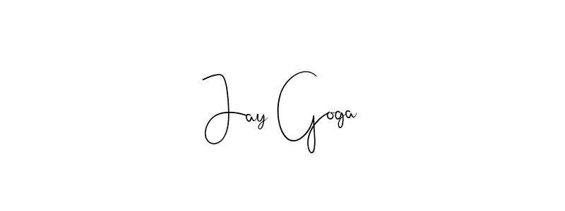 if you are searching for the best signature style for your name Jay Goga. so please give up your signature search. here we have designed multiple signature styles  using Andilay-7BmLP. Jay Goga signature style 4 images and pictures png