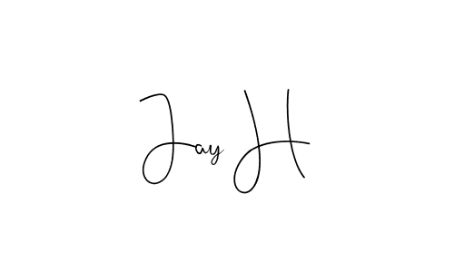 if you are searching for the best signature style for your name Jay H. so please give up your signature search. here we have designed multiple signature styles  using Andilay-7BmLP. Jay H signature style 4 images and pictures png