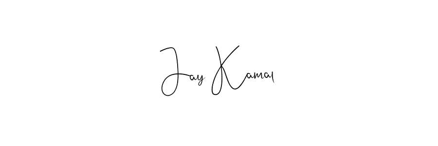 How to make Jay Kamal name signature. Use Andilay-7BmLP style for creating short signs online. This is the latest handwritten sign. Jay Kamal signature style 4 images and pictures png