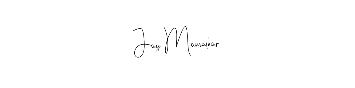 Also You can easily find your signature by using the search form. We will create Jay Mamalkar name handwritten signature images for you free of cost using Andilay-7BmLP sign style. Jay Mamalkar signature style 4 images and pictures png