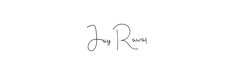 How to make Jay Rawal name signature. Use Andilay-7BmLP style for creating short signs online. This is the latest handwritten sign. Jay Rawal signature style 4 images and pictures png