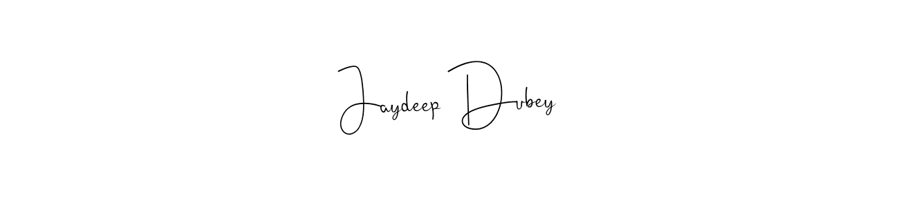 How to make Jaydeep Dubey name signature. Use Andilay-7BmLP style for creating short signs online. This is the latest handwritten sign. Jaydeep Dubey signature style 4 images and pictures png