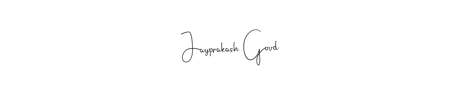 Create a beautiful signature design for name Jayprakash Goud. With this signature (Andilay-7BmLP) fonts, you can make a handwritten signature for free. Jayprakash Goud signature style 4 images and pictures png