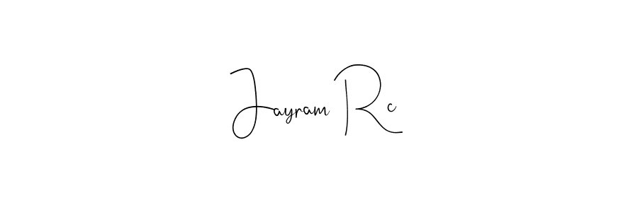 How to make Jayram Rc signature? Andilay-7BmLP is a professional autograph style. Create handwritten signature for Jayram Rc name. Jayram Rc signature style 4 images and pictures png