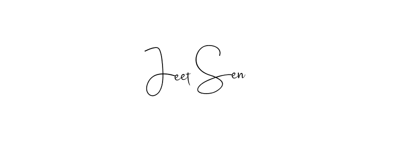 How to make Jeet Sen name signature. Use Andilay-7BmLP style for creating short signs online. This is the latest handwritten sign. Jeet Sen signature style 4 images and pictures png