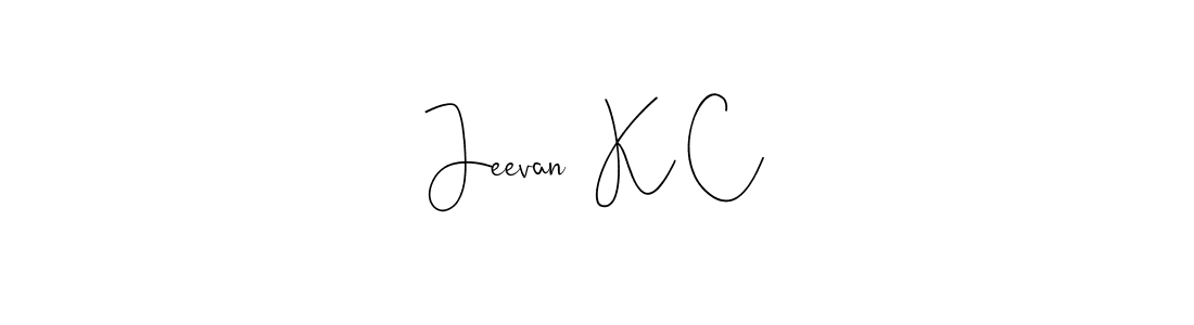 How to make Jeevan  K C name signature. Use Andilay-7BmLP style for creating short signs online. This is the latest handwritten sign. Jeevan  K C signature style 4 images and pictures png