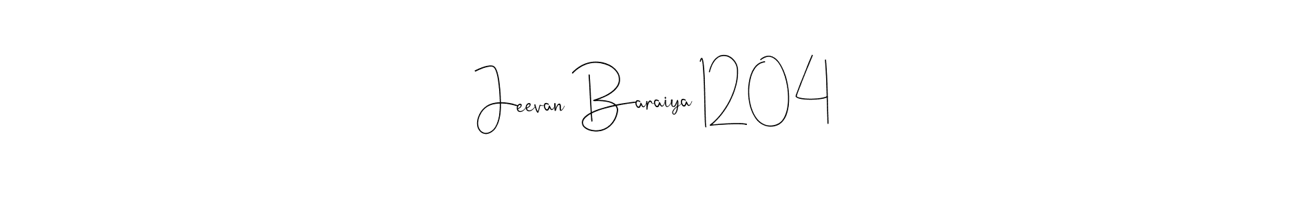 Similarly Andilay-7BmLP is the best handwritten signature design. Signature creator online .You can use it as an online autograph creator for name Jeevan Baraiya 1204. Jeevan Baraiya 1204 signature style 4 images and pictures png