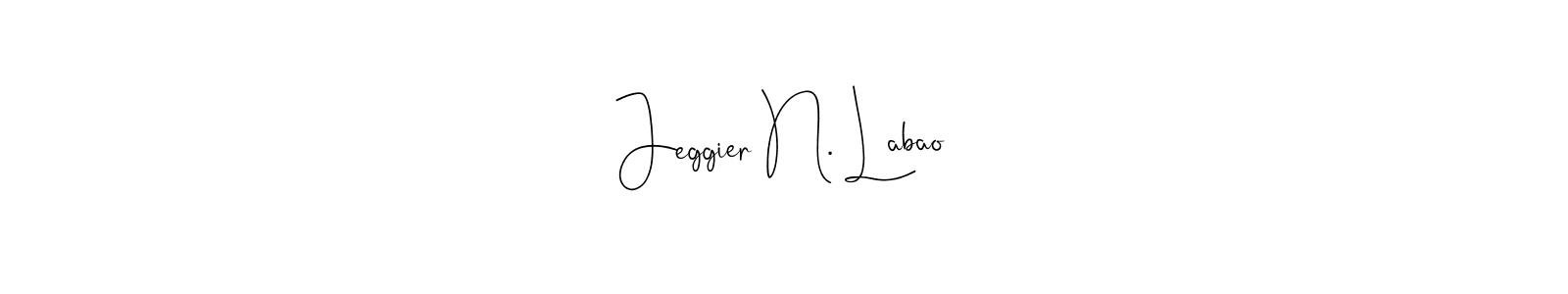 Also You can easily find your signature by using the search form. We will create Jeggier N. Labao name handwritten signature images for you free of cost using Andilay-7BmLP sign style. Jeggier N. Labao signature style 4 images and pictures png