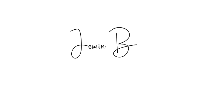 Also we have Jemin B name is the best signature style. Create professional handwritten signature collection using Andilay-7BmLP autograph style. Jemin B signature style 4 images and pictures png