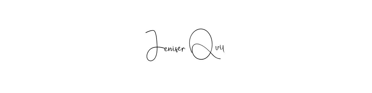 How to make Jenifer Quil name signature. Use Andilay-7BmLP style for creating short signs online. This is the latest handwritten sign. Jenifer Quil signature style 4 images and pictures png