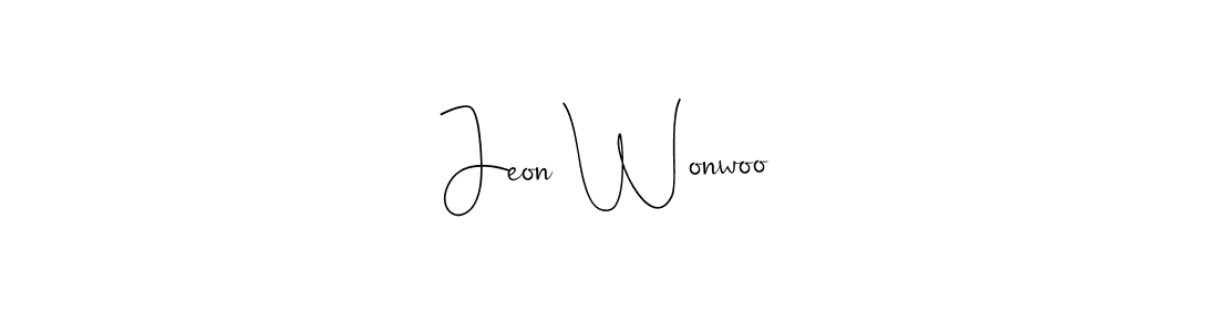 Jeon Wonwoo stylish signature style. Best Handwritten Sign (Andilay-7BmLP) for my name. Handwritten Signature Collection Ideas for my name Jeon Wonwoo. Jeon Wonwoo signature style 4 images and pictures png