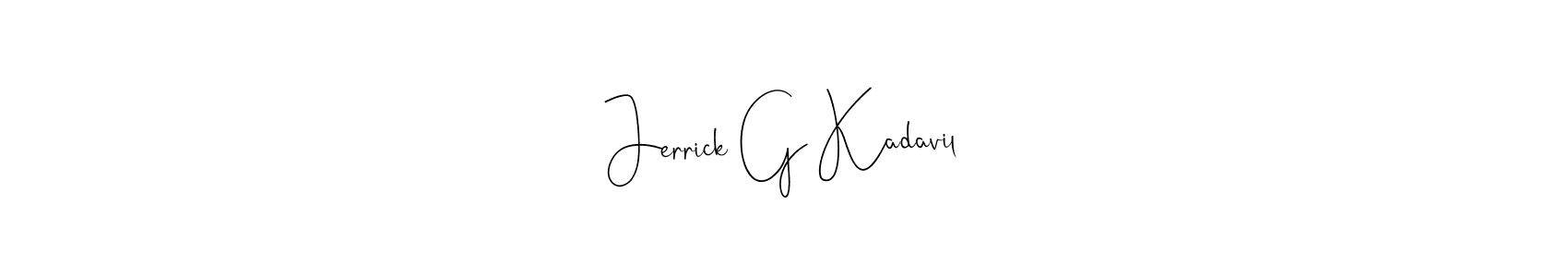 The best way (Andilay-7BmLP) to make a short signature is to pick only two or three words in your name. The name Jerrick G Kadavil include a total of six letters. For converting this name. Jerrick G Kadavil signature style 4 images and pictures png