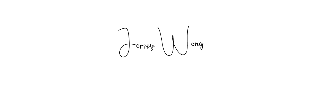 How to make Jerssy Wong name signature. Use Andilay-7BmLP style for creating short signs online. This is the latest handwritten sign. Jerssy Wong signature style 4 images and pictures png