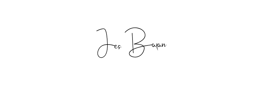 How to make Jes Balan name signature. Use Andilay-7BmLP style for creating short signs online. This is the latest handwritten sign. Jes Balan signature style 4 images and pictures png