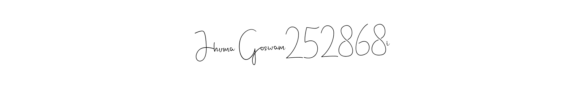 How to make Jhuma Goswam252868i name signature. Use Andilay-7BmLP style for creating short signs online. This is the latest handwritten sign. Jhuma Goswam252868i signature style 4 images and pictures png