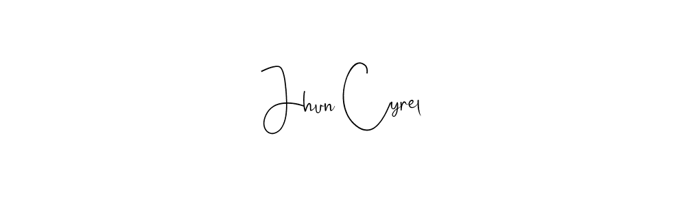 Create a beautiful signature design for name Jhun Cyrel. With this signature (Andilay-7BmLP) fonts, you can make a handwritten signature for free. Jhun Cyrel signature style 4 images and pictures png