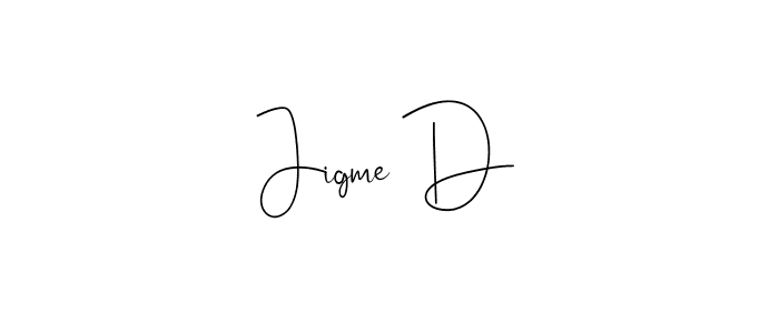 Use a signature maker to create a handwritten signature online. With this signature software, you can design (Andilay-7BmLP) your own signature for name Jigme D. Jigme D signature style 4 images and pictures png