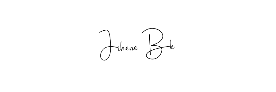 Make a beautiful signature design for name Jihene Bk. With this signature (Andilay-7BmLP) style, you can create a handwritten signature for free. Jihene Bk signature style 4 images and pictures png