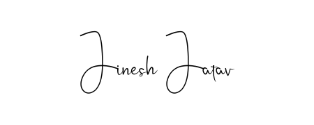 Designed for modern professionals: Jinesh Jatav name signature crafted with Andilay-7BmLP script. Ready for digital PDF workflows. Jinesh Jatav signature style 4 images and pictures png
