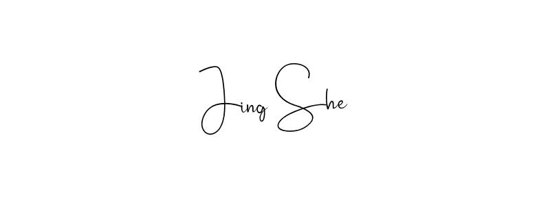 Also You can easily find your signature by using the search form. We will create Jing She name handwritten signature images for you free of cost using Andilay-7BmLP sign style. Jing She signature style 4 images and pictures png