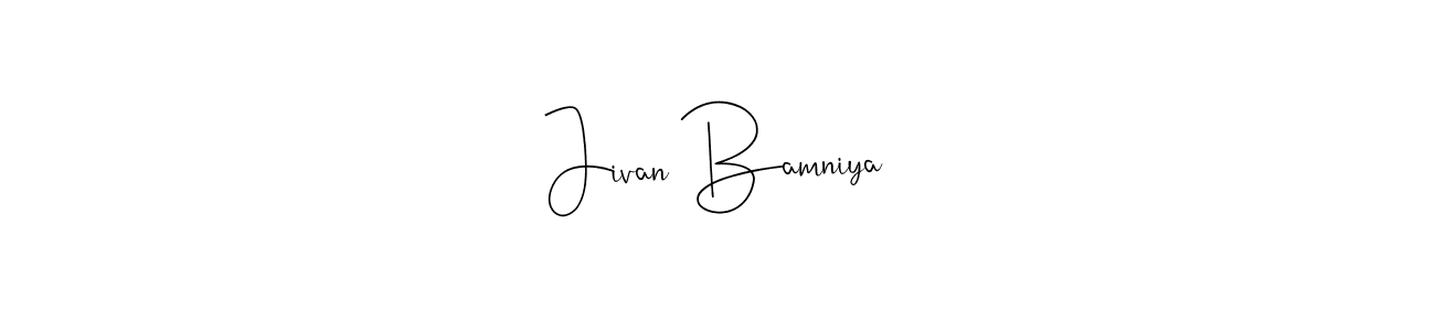 You can use this online signature creator to create a handwritten signature for the name Jivan Bamniya. This is the best online autograph maker. Jivan Bamniya signature style 4 images and pictures png