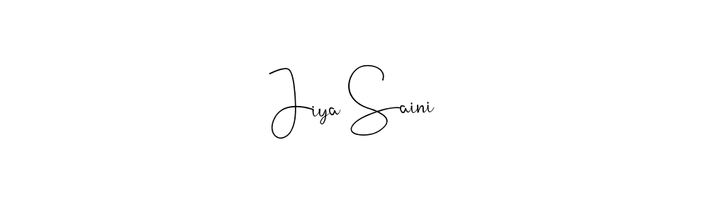 How to make Jiya Saini name signature. Use Andilay-7BmLP style for creating short signs online. This is the latest handwritten sign. Jiya Saini signature style 4 images and pictures png