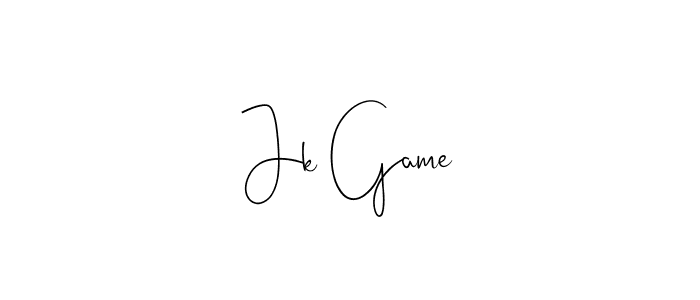 if you are searching for the best signature style for your name Jk Game. so please give up your signature search. here we have designed multiple signature styles  using Andilay-7BmLP. Jk Game signature style 4 images and pictures png