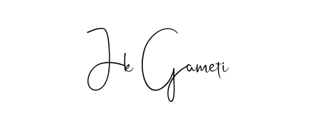 Style your name Jk Gameti with confidence using Andilay-7BmLP signature design. Simple, elegant, and ready for immediate document use. Jk Gameti signature style 4 images and pictures png