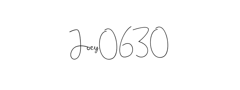 How to make Joey0630 name signature. Use Andilay-7BmLP style for creating short signs online. This is the latest handwritten sign. Joey0630 signature style 4 images and pictures png