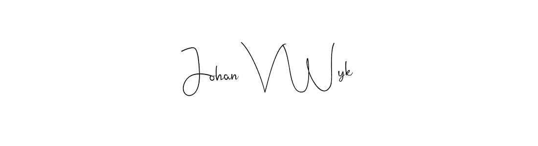How to make Johan V Wyk name signature. Use Andilay-7BmLP style for creating short signs online. This is the latest handwritten sign. Johan V Wyk signature style 4 images and pictures png