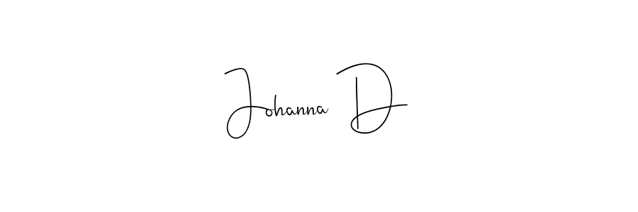 How to make Johanna D name signature. Use Andilay-7BmLP style for creating short signs online. This is the latest handwritten sign. Johanna D signature style 4 images and pictures png