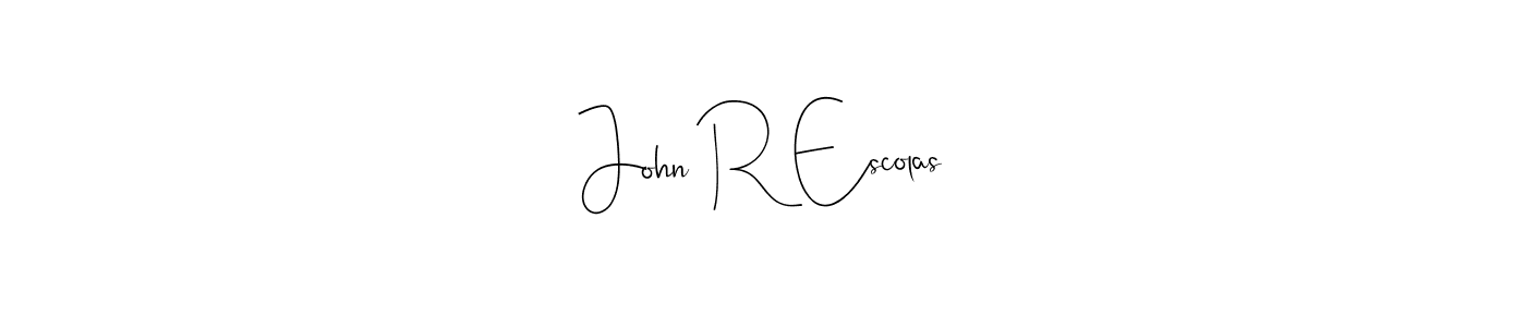 This is the best signature style for the John R Escolas name. Also you like these signature font (Andilay-7BmLP). Mix name signature. John R Escolas signature style 4 images and pictures png