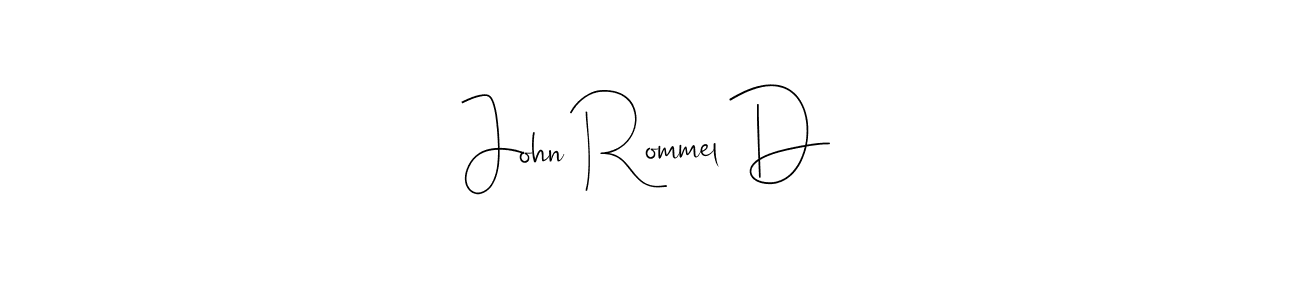 Also You can easily find your signature by using the search form. We will create John Rommel D name handwritten signature images for you free of cost using Andilay-7BmLP sign style. John Rommel D signature style 4 images and pictures png