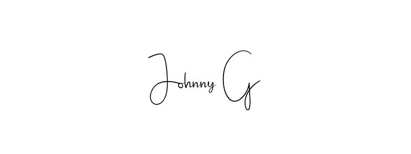 if you are searching for the best signature style for your name Johnny G. so please give up your signature search. here we have designed multiple signature styles  using Andilay-7BmLP. Johnny G signature style 4 images and pictures png