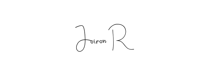 How to make Joiron R name signature. Use Andilay-7BmLP style for creating short signs online. This is the latest handwritten sign. Joiron R signature style 4 images and pictures png