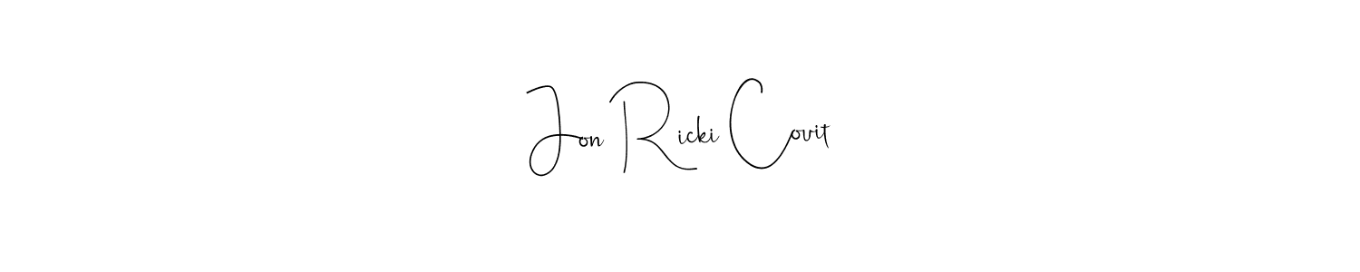 Also we have Jon Ricki Couit name is the best signature style. Create professional handwritten signature collection using Andilay-7BmLP autograph style. Jon Ricki Couit signature style 4 images and pictures png
