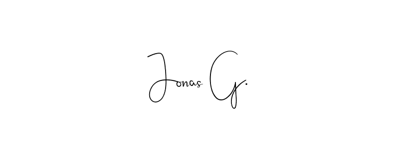 Also You can easily find your signature by using the search form. We will create Jonas G. name handwritten signature images for you free of cost using Andilay-7BmLP sign style. Jonas G. signature style 4 images and pictures png