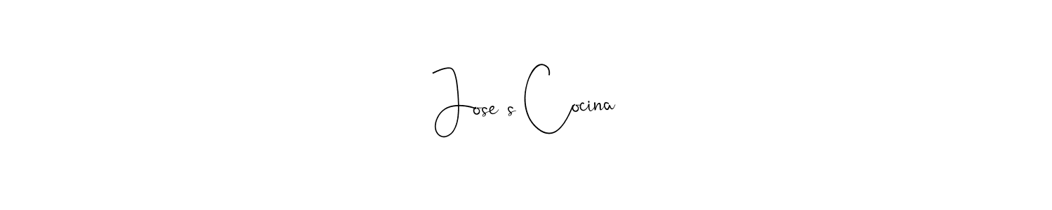 How to make Jose’s Cocina name signature. Use Andilay-7BmLP style for creating short signs online. This is the latest handwritten sign. Jose’s Cocina signature style 4 images and pictures png