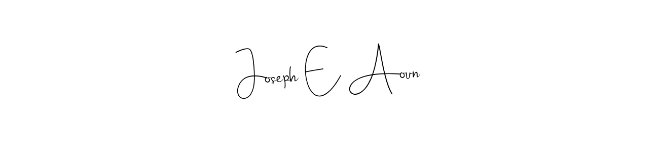 if you are searching for the best signature style for your name Joseph E Aoun. so please give up your signature search. here we have designed multiple signature styles  using Andilay-7BmLP. Joseph E Aoun signature style 4 images and pictures png