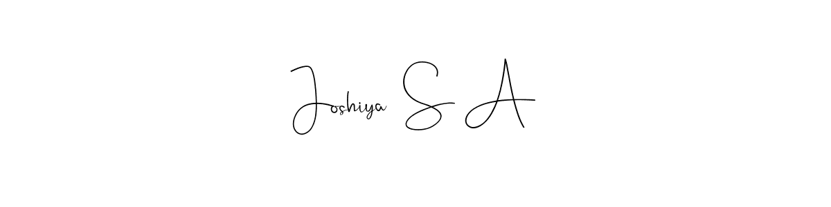 if you are searching for the best signature style for your name Joshiya  S A. so please give up your signature search. here we have designed multiple signature styles  using Andilay-7BmLP. Joshiya  S A signature style 4 images and pictures png